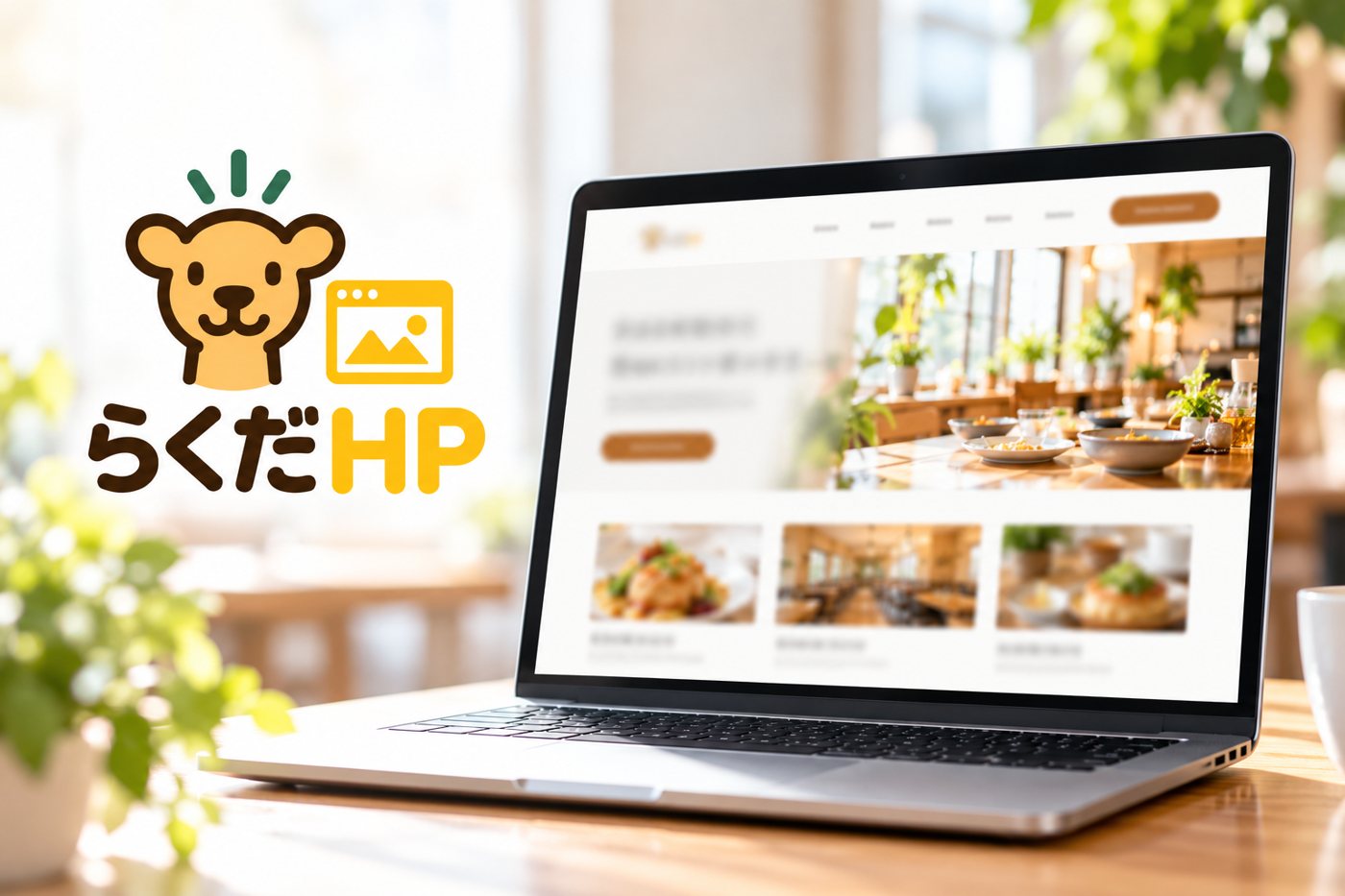らくだHPで作ったホームページをパソコンとスマホで表示したところ